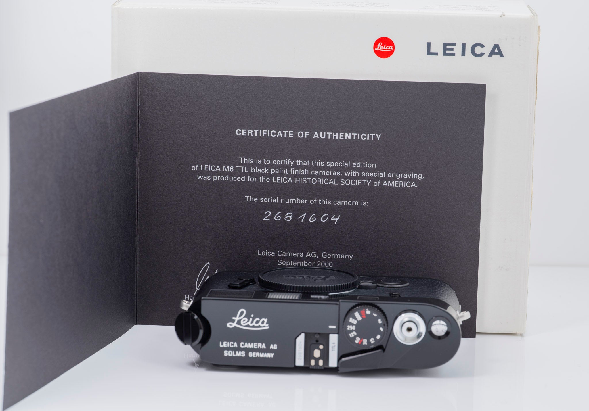 Leica M6 TTL.72 Body Black Paint LHSA (Leica Historical Society of America) Rangefinder Film Camera #10443